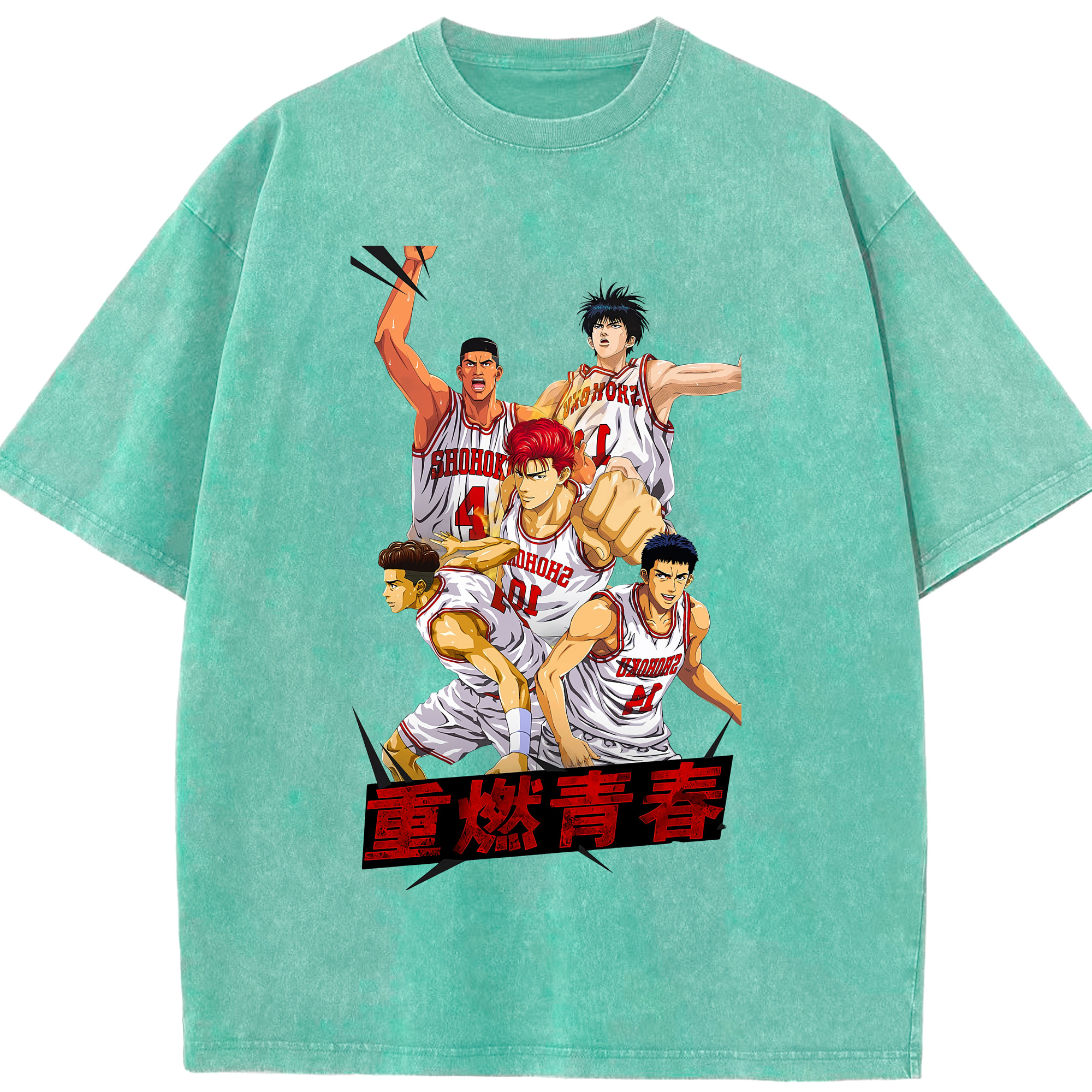 （画像用） SLAM DUNK／スラムダンク 綿100% ヴィンテージ風 半袖Tシャツ（フロントプリント）